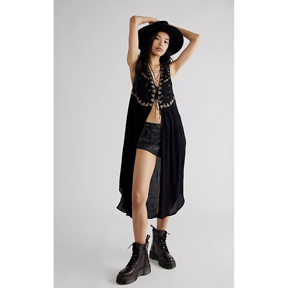 NWT $198 Free People Cassidy Vest Black Size Small